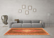 Machine Washable Abstract Orange Contemporary Area Rugs in a Living Room, wshcon2958org