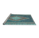 Sideview of Machine Washable Abstract Light Blue Contemporary Rug, wshcon2958lblu