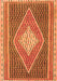 Serging Thickness of Machine Washable Abstract Orange Contemporary Area Rugs, wshcon2958org