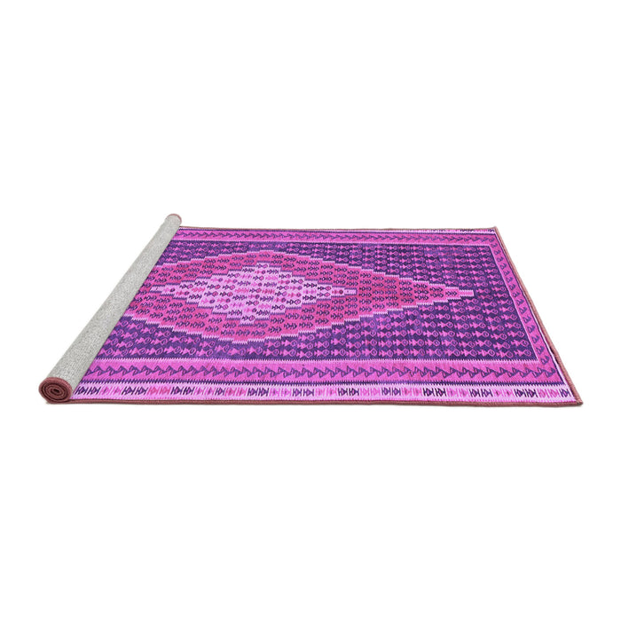 Sideview of Machine Washable Abstract Purple Contemporary Area Rugs, wshcon2958pur