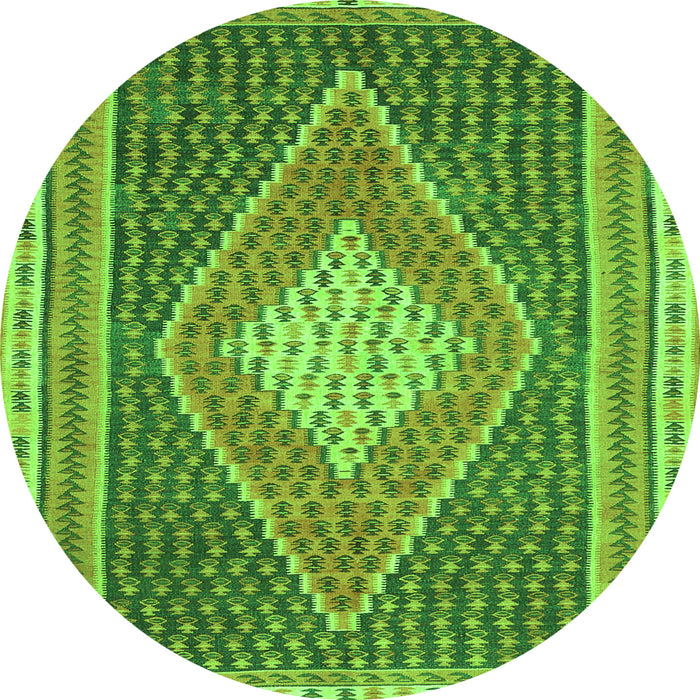 Square Abstract Green Contemporary Rug, con2958grn