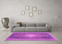 Machine Washable Abstract Purple Contemporary Rug, wshcon2958pur