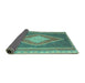 Sideview of Abstract Turquoise Contemporary Rug, con2958turq