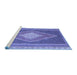 Sideview of Machine Washable Abstract Blue Contemporary Rug, wshcon2958blu