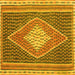 Square Abstract Yellow Contemporary Rug, con2958yw