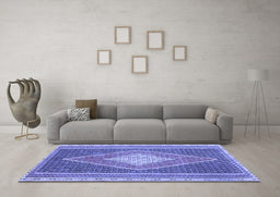 Machine Washable Abstract Blue Contemporary Rug in a Living Room, wshcon2958blu