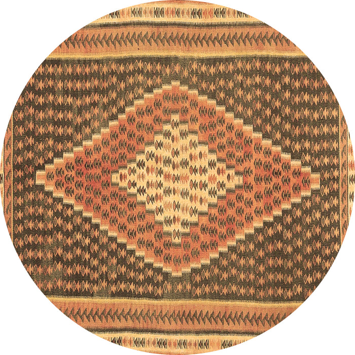 Round Machine Washable Abstract Brown Contemporary Rug, wshcon2958brn