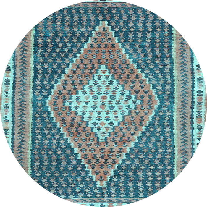 Round Machine Washable Abstract Light Blue Contemporary Rug, wshcon2958lblu