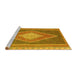 Sideview of Machine Washable Abstract Yellow Contemporary Rug, wshcon2958yw