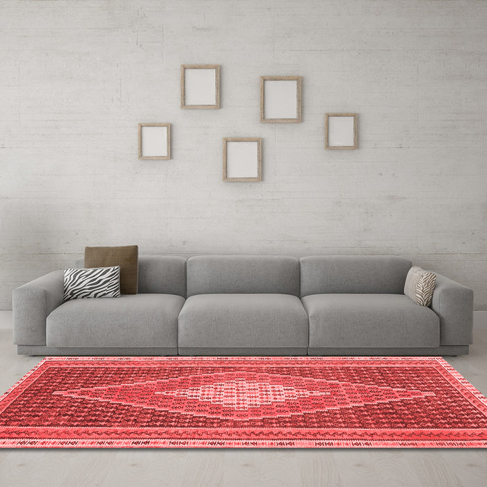 Contemporary Red Washable Rugs