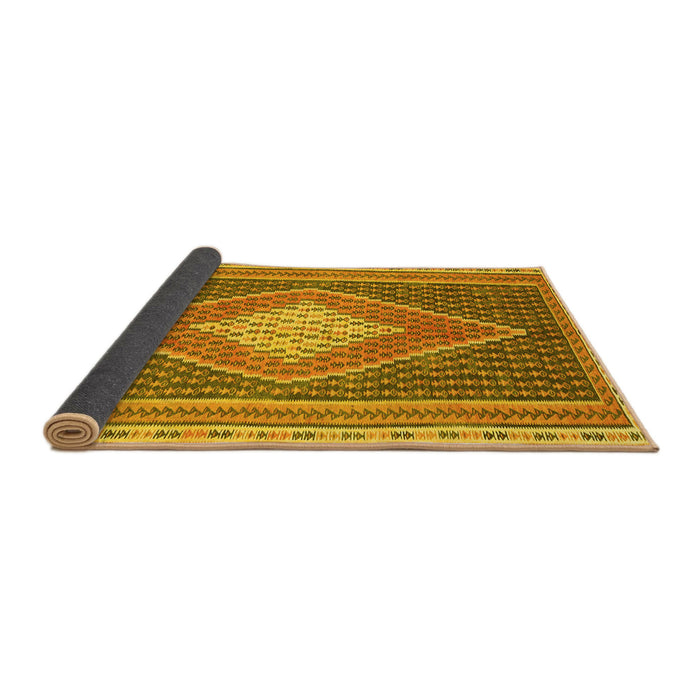 Sideview of Abstract Yellow Contemporary Rug, con2958yw
