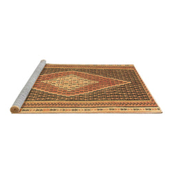 Sideview of Machine Washable Abstract Brown Contemporary Rug, wshcon2958brn