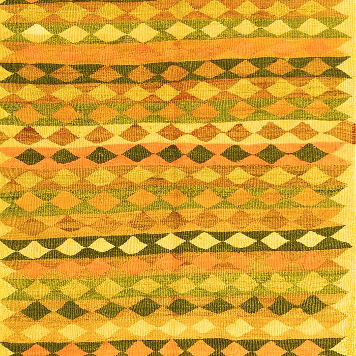 Machine Washable Oriental Yellow Traditional Rug, wshcon2959yw
