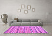 Machine Washable Oriental Purple Traditional Area Rugs in a Living Room, wshcon2959pur