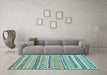 Machine Washable Oriental Light Blue Traditional Rug in a Living Room, wshcon2959lblu