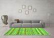 Machine Washable Oriental Green Traditional Area Rugs in a Living Room,, wshcon2959grn