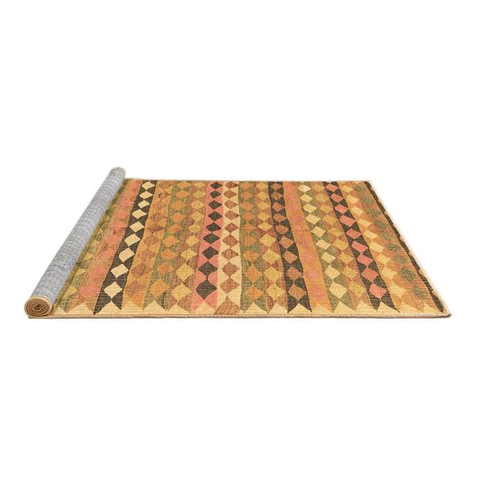 Sideview of Machine Washable Oriental Brown Traditional Rug, wshcon2959brn