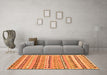 Machine Washable Oriental Orange Traditional Area Rugs in a Living Room, wshcon2959org