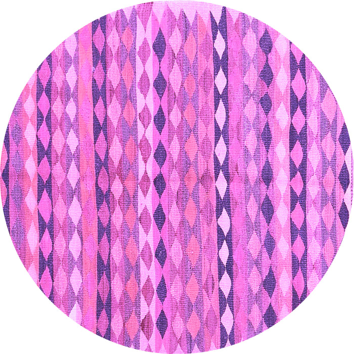 Round Oriental Purple Traditional Rug, con2959pur