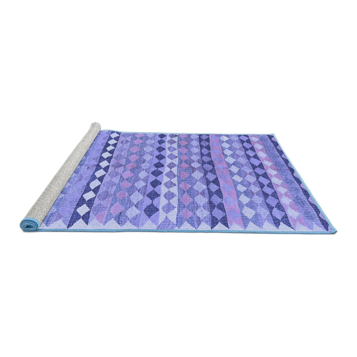 Sideview of Machine Washable Oriental Blue Traditional Rug, wshcon2959blu
