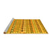 Sideview of Machine Washable Oriental Yellow Traditional Rug, wshcon2959yw