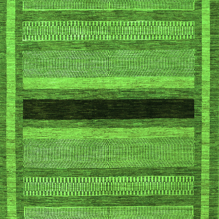 Serging Thickness of Machine Washable Abstract Green Contemporary Area Rugs, wshcon295grn