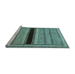 Sideview of Machine Washable Abstract Light Blue Contemporary Rug, wshcon295lblu