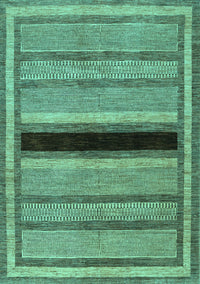 Abstract Turquoise Contemporary Rug, con295turq