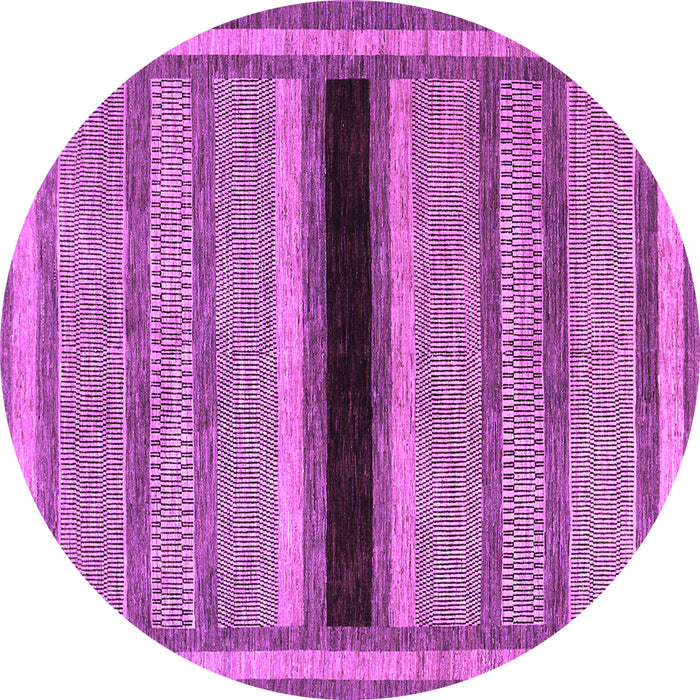 Round Machine Washable Abstract Purple Contemporary Area Rugs, wshcon295pur