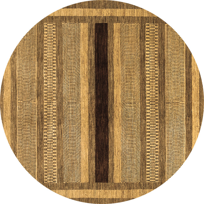 Round Abstract Brown Contemporary Rug, con295brn