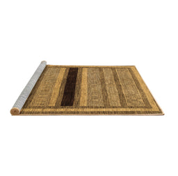 Sideview of Machine Washable Abstract Brown Contemporary Rug, wshcon295brn