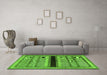 Machine Washable Abstract Green Contemporary Area Rugs in a Living Room,, wshcon295grn