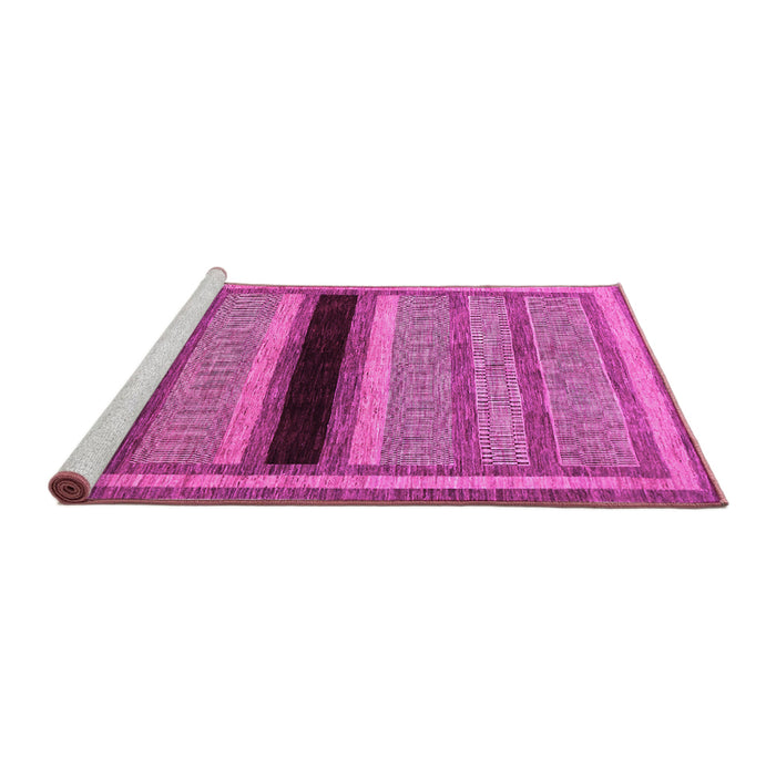 Sideview of Machine Washable Abstract Pink Contemporary Rug, wshcon295pnk