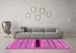 Machine Washable Abstract Pink Contemporary Rug in a Living Room, wshcon295pnk