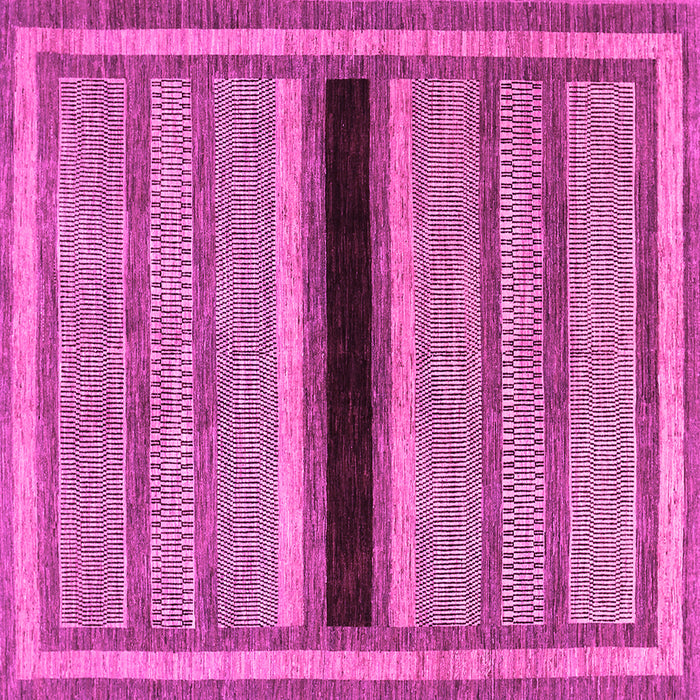 Square Machine Washable Abstract Pink Contemporary Rug, wshcon295pnk