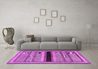 Machine Washable Abstract Purple Contemporary Rug, wshcon295pur