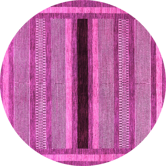 Round Machine Washable Abstract Pink Contemporary Rug, wshcon295pnk