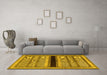 Machine Washable Abstract Yellow Contemporary Rug in a Living Room, wshcon295yw