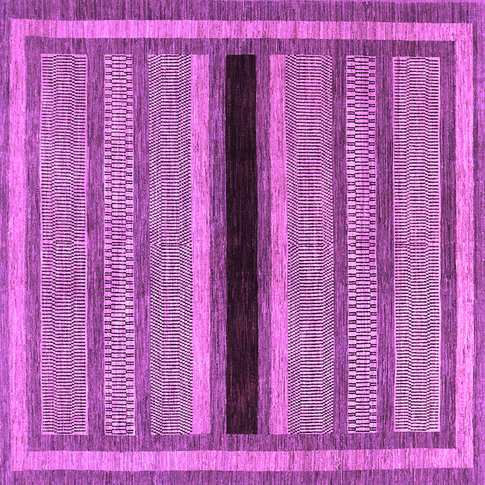 Square Machine Washable Abstract Purple Contemporary Area Rugs, wshcon295pur