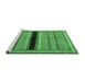 Sideview of Machine Washable Abstract Emerald Green Contemporary Area Rugs, wshcon295emgrn
