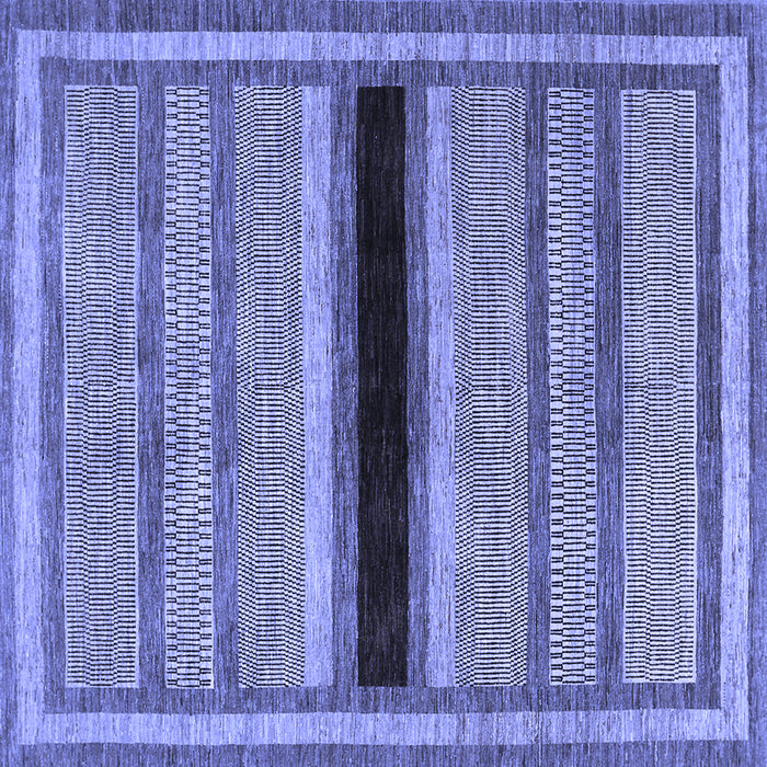 Square Machine Washable Abstract Blue Contemporary Rug, wshcon295blu