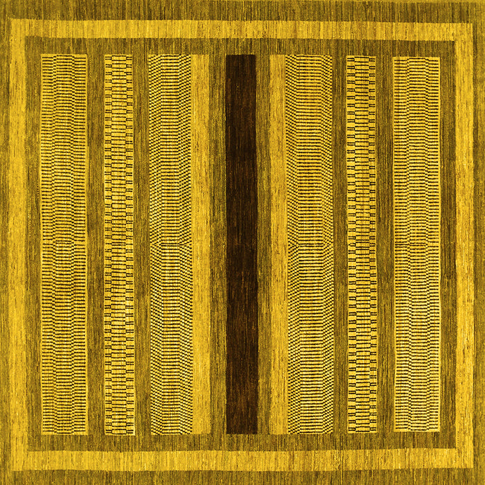 Square Machine Washable Abstract Yellow Contemporary Rug, wshcon295yw