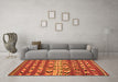 Machine Washable Oriental Orange Traditional Area Rugs in a Living Room, wshcon2960org