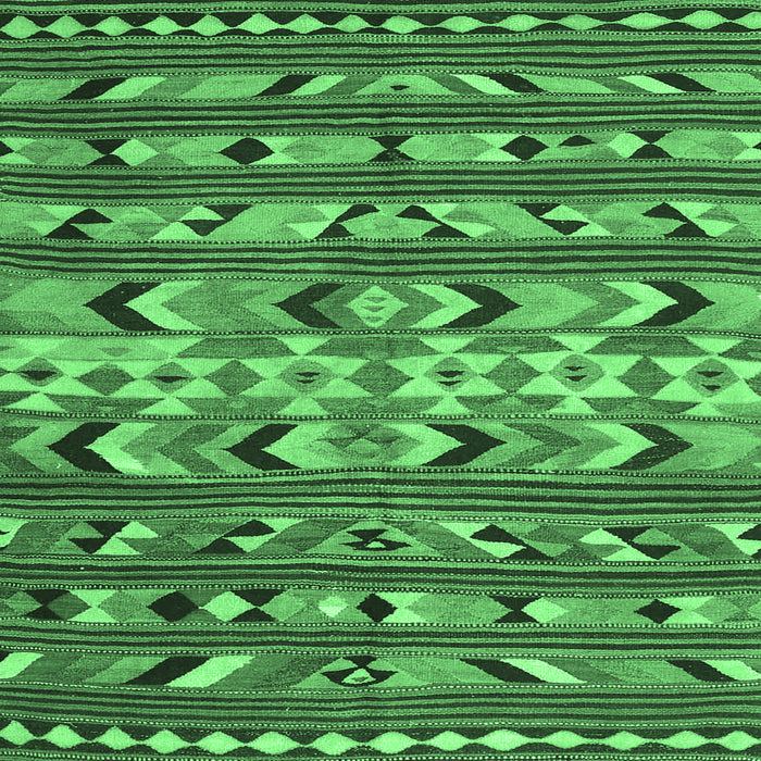 Square Oriental Emerald Green Traditional Rug, con2960emgrn