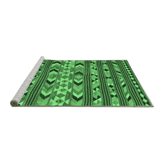 Sideview of Machine Washable Oriental Emerald Green Traditional Area Rugs, wshcon2960emgrn