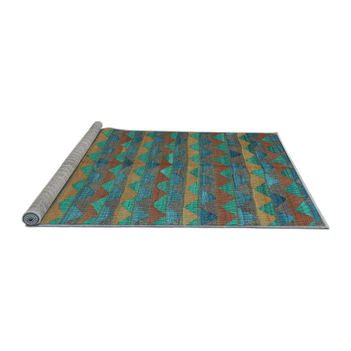 Sideview of Machine Washable Oriental Light Blue Traditional Rug, wshcon2961lblu