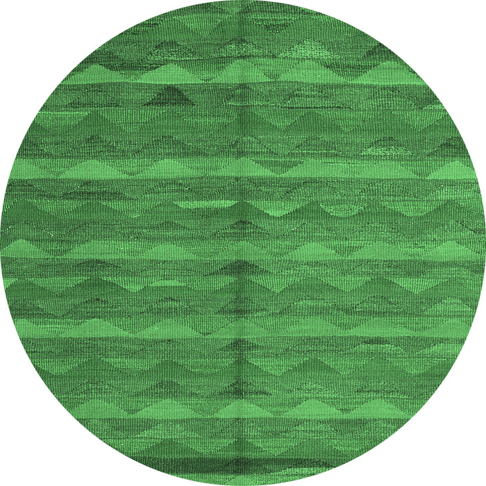 Round Oriental Emerald Green Traditional Rug, con2961emgrn