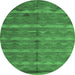 Round Oriental Emerald Green Traditional Rug, con2961emgrn