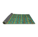 Sideview of Oriental Turquoise Traditional Rug, con2961turq