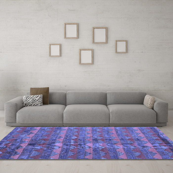 Machine Washable Oriental Blue Traditional Rug in a Living Room, wshcon2961blu